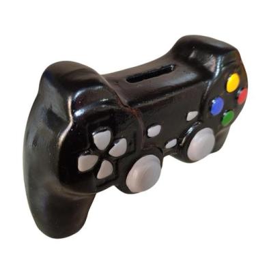 Imagem de Cofre Cofrinho Controle Jogo - Ceramica Preto Decorativo - Decore Casa