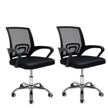 Imagem de Kit 2 Cadeiras Ergonômica Escritório Giratória Computador Diretor - Di