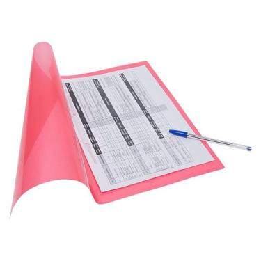 Imagem de Pasta Com Grampo Plástico A4 Oficio Ferragem Polibras 10 Und, Vermelho