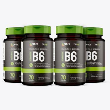 Imagem de Kit 4x - Vitamina B6 - 70 cápsulas - Omix