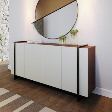 Imagem de Buffet com 4 Portas para Sala 160x79cm Copacabana Off White Preto - Co