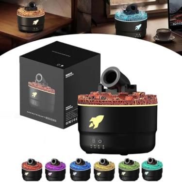 Imagem de Umidificador de aroma Cannon Blast, umidificador silencioso com luzes LED coloridas, desligamento automático sem água, umidificador de aromaterapia a vapor para escritório, quarto (preto)