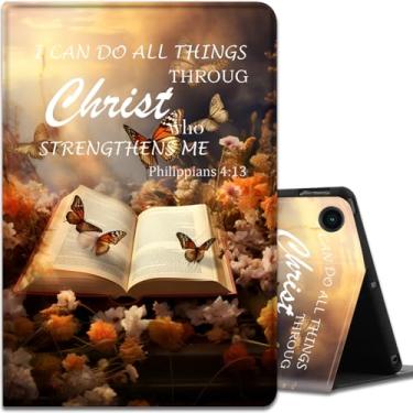 Imagem de Capa para Samsung Galaxy Tab A9 Plus 11 polegadas 2023, ângulos de visualização múltipla, com função hibernar/despertar automática para tablet Samsung Galaxy A9 + (SM-X210/X216/X218), Butterfly Bible