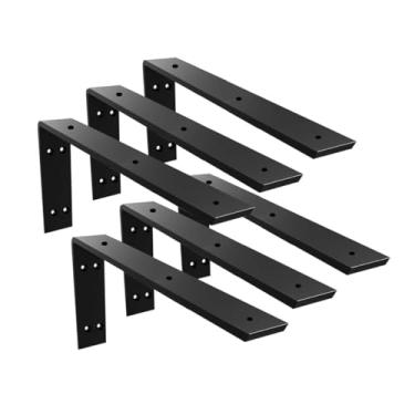 Imagem de Walwe Suporte De Bancada, Pacote Com 6 Unidades, 20 Polegadas, Resistente, 3/8 Espessura, Bancada Em Granito Preto, X8 X2,5, Prateleira L, Corbels Lareira Para Bancadas Qu