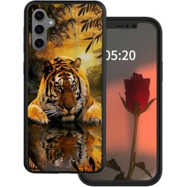 Imagem de GYSYSQSH Capa para celular Galaxy A16 5G para Samsung Galaxy A16 4G Capa de 6,7 polegadas 2024 com design de floresta de tigre, capa fina de silicone TPU macio, sem fio, anti-arranhões e à prova de