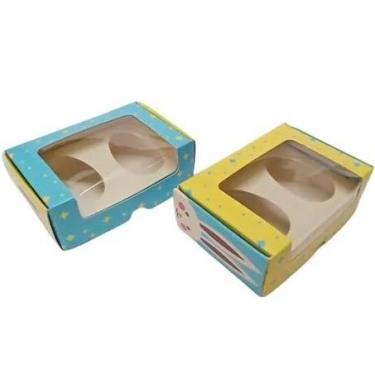 Imagem de Kit caixa ovo de colher pascoa practice c/ visor (2x50g) pascoa cores 