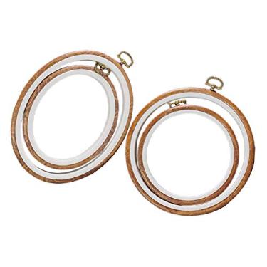 Imagem de Abbraccia 4 peças de bastidores de bordado, argolas de ponto cruz, moldura para pingentes faça-você-mesmo, joias - C