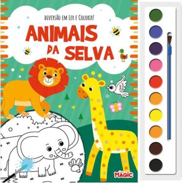 Imagem de Livro - Diversão em Ler e Colorir - Animais da selva