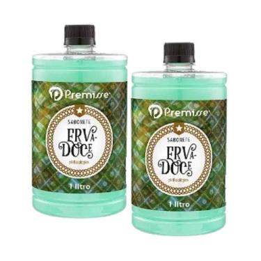 Imagem de Kit 2 Sabonete Líquido Erva Doce Refil 1 Litro Limpeza Suave Limpeza M