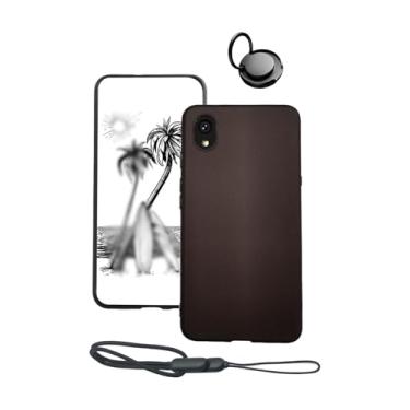 Imagem de Capa para Bigme E-Ink Screen Mobile Hibreak 14.8 cm, WUNIKA, fina, leve, à prova de arranhões, capa de TPU de borracha de silicone de proteção durável com suporte de anel de telefone e cordão, (preto)