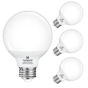 Imagem de Lâmpadas Vanity Barthroom, Hansang E26 Base G25 Lâmpada Globo LED 4000K Luz Diurna Natural, 5W (equivalente a 60 Watts) Vanity não regulável para espelho de banheiro e iluminação decorativa, pacote com 4