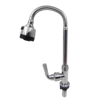 Imagem de Torneira Gourmet Flexível De Parede Com Ducha Cromado Inox Rotação De 360° Cozinha Lava...