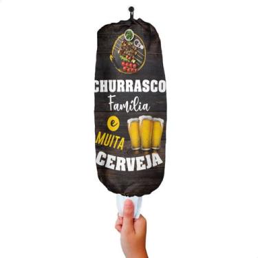 Imagem de Puxa Saco de Tecido Churrasco Família Dispenser Porta Sacolas Divertid