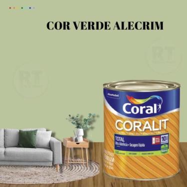 Imagem de Esmalte Sintético Base Água Coral Coralit 800ml Tinta Cor Verde Acetin