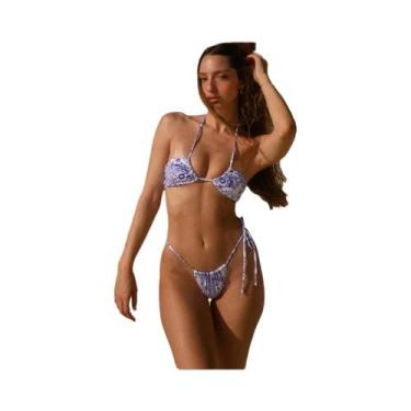 Imagem de Biquini Feminino Sexy Halter com Estampa - Conjunto 2 Peças para Praia