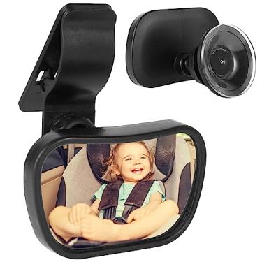 Imagem de LEEZDTTXAN Espelho retrovisor de carro de bebê com ventosa e clipe ajustável, espelhos retrovisores interiores de carro para banco traseiro de segurança para assento de carro para bebês virados para