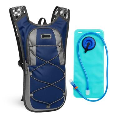 Imagem de Mochila de Hidratação 2L com Bolsa D'água, Sistema de Hidratação TPU + PVC, 47 x 25 cm, Ideal para Trilhas e Ciclismo (Azul)