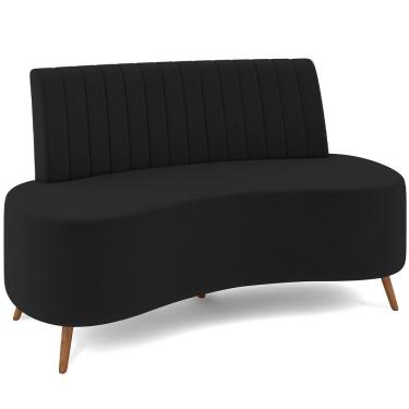 Imagem de Sofá Chaise Living 2 Lugares 160cm Para Sala Cayman K01 Veludo Preto