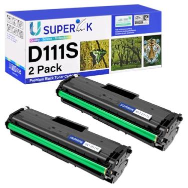 Imagem de Cartucho de substituição de toner preto compatível com pacote com 2 SuperInk para Samsung MLT-D111S MLTD111S 111S D111S para usar com Samsung Xpress SL-M2020 SL-M2020W SL-M2022 SL-M2070W SL-M2070FW Impressora a laser