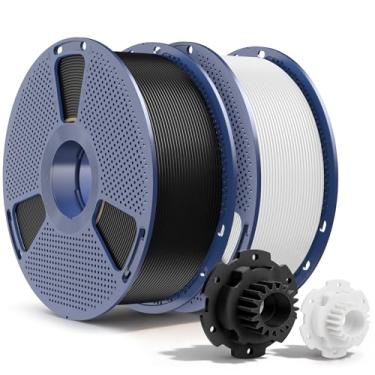 Imagem de SUNLU Filamento de impressora 3D PETG 1,75 mm, 1 kg x 2, preto + branco