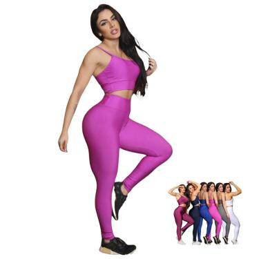 Imagem de CONJUNTO Fitness Feminino TOP ALÇA FINA nadador + Calça LEG BÁSICA Sports Treino Premium 877-Feminino