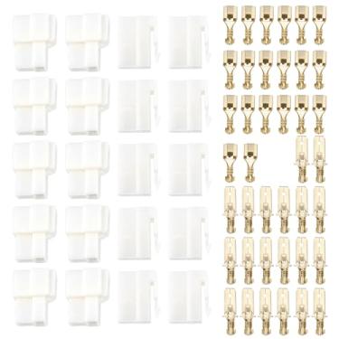 Imagem de eMagTech 20 peças de plugue de alimentação automotivo tipo T 2 pinos soquete fêmea macho com terminais de cobre compatíveis com Yaesu FT-7800R FT-8800R