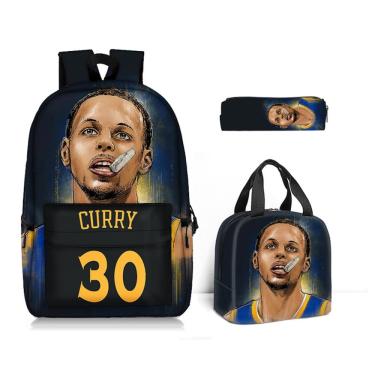 Imagem de Conjunto de mochilas escolares Curry Basketball Star 30 para crianças a partir de 6 anos