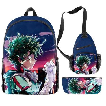 Imagem de Conjunto de mochilas escolares My Heros Academias Midoriya Izuku