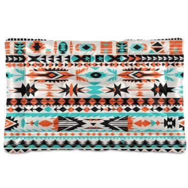 Imagem de Wassud Cama de cachorro pequena lavável de padrão abstrato, tapetes para cães pequenos, almofada portátil macia para animais de estimação, cama antiderrapante para cães e gatos, almofada confortável