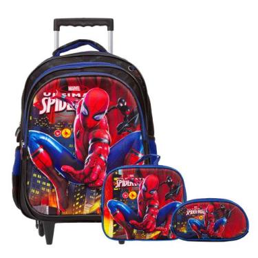Imagem de Kit Mochila Infantil Homem Aranha Rodas + Lancheira Térmica - TOYS 2U