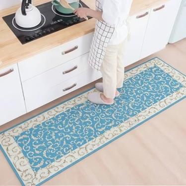Imagem de Passadeira para Cozinha Antiderrapante Kit 2 Peças | Tapete Lavável Secagem Rápida | Poliéster(C-12-1.2MX0.4M+0.6M.0.4M)