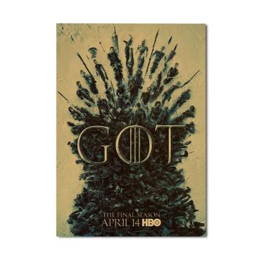 Imagem de Pôster com arte de parede Game of Thrones Iron Throne Anime Art 51x35,5 cm