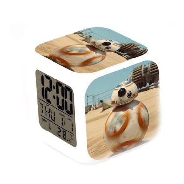 Imagem de Despertador BB8 de 7 cores com mudança de LED com termômetro