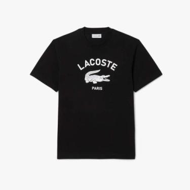 Imagem de Camiseta em Algodão com Estampa Assinada Preto - L - LACOSTE, S, Preto