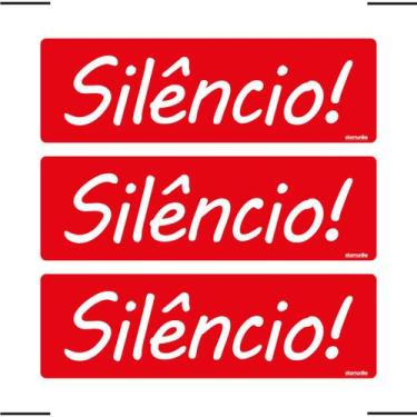 Imagem de Combo 3 Placas De Sinalização Silêncio 30x10 Ekomunike - P-38 F9e