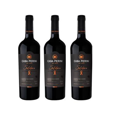 Imagem de Kit Vinho Casa Perini Solidário Cabernet e Merlot 750ml 3uni