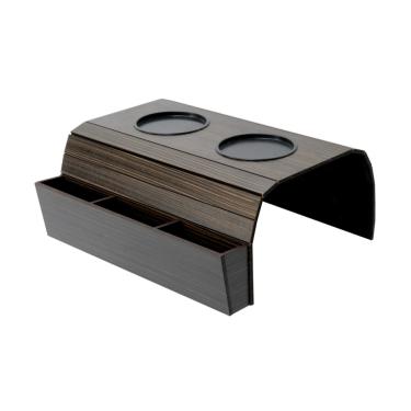 Imagem de Bandeja Esteira Para Sofá Porta Copos E Controle Cor Tabaco