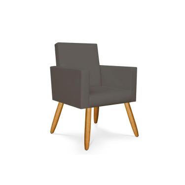 Imagem de Poltrona Decorativa Cadeira Escritório courino Cinza