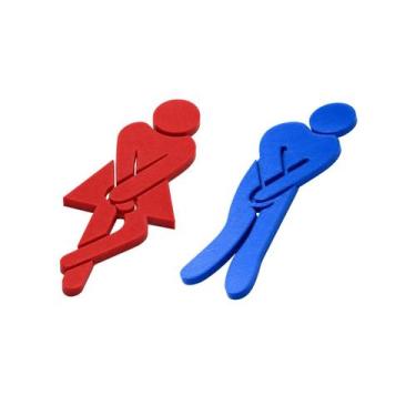 Imagem de Placa Sinalização Banheiro Feminino Masculino Sanitário - KeiMel