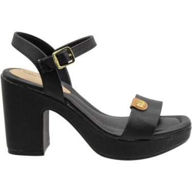 Imagem de Sandália Modare Salto Alto Napa Floather Nature Feminina, Preto, 35