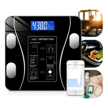 Imagem de Balança De Bioimpedância Corporal Digital Com Bluetooth 180k Preto - D