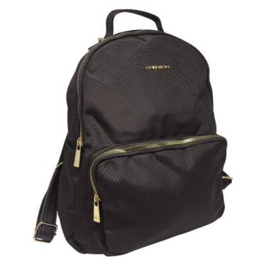 Imagem de Mochila Feminina Microfibra Grande Fecho Ecler Chenson, Cafe, UN