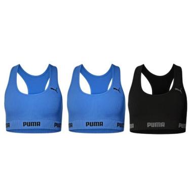 Imagem de Kit 3 Top Puma Feminino Original Nadador Academia Fitness -, Azul azul