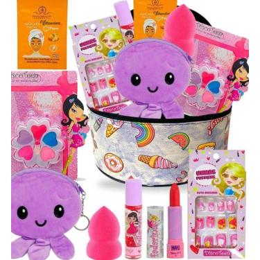 Imagem de Kit De Maquiagem Maleta Infantil Completo Com Batom Sombra - nova aven