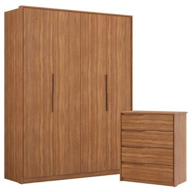 Imagem de Guarda Roupa Casal Attore e Cômoda Atria Amêndola - Demartêz
