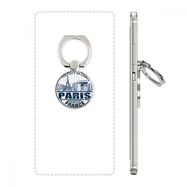 Imagem de Suporte de anel de telefone com bandeira da França de Paris Torre Eiffel com alça ajustável