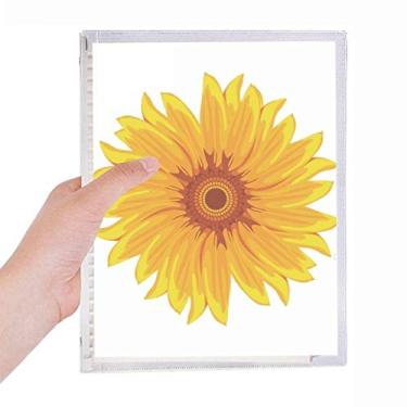 Imagem de Caderno de flores de girassol amarelo com folhas soltas para diário recarregável