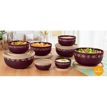 Imagem de Kit PDA Tigelas Toque Mágico T U P P E R W A R E - Rustic Marsala 8 peças -