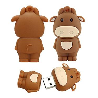 Imagem de 32GB Cartoon 12 Animais Simbólicos USB Flash Drive U Disk USB 2.0 Dados USB Flash Disk Memory Stick Pen Drive Dispositivo de Armazenamento USB Disco Flash de Armazenamento Externo Disco USB (gado)