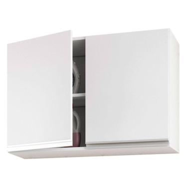Imagem de Armário De Parede 80cm Com 02 Portas 100% Mdf Branco
